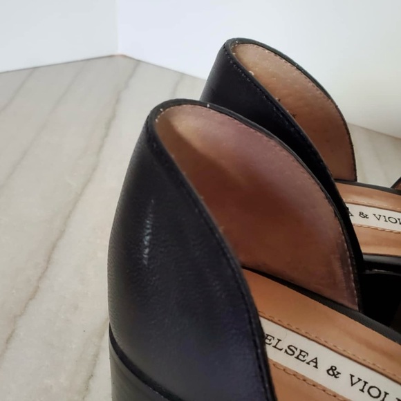 Chelsea & Violet Tayla Leather d’Orsay Oxfords Black 8 Academia Preppy - Picture 13 of 13